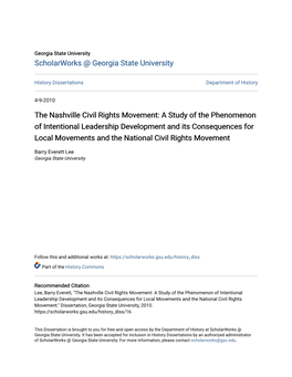 The Nashville Civil Rights Movement