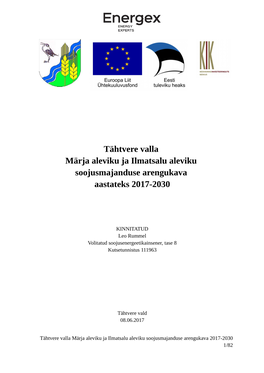 Tähtvere Valla Märja Aleviku Ja Ilmatsalu Aleviku Soojusmajanduse Arengukava Aastateks 2017-2030