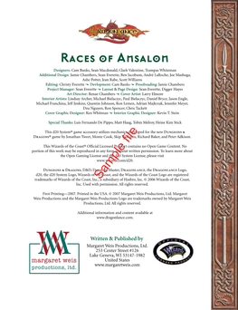 Races of Ansalon