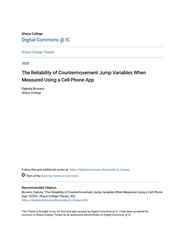 The Reliability of Countermovement Jump Variables When Measured Using a Cell Phone App