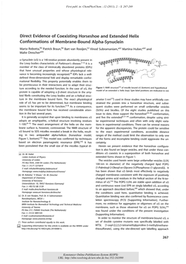 Direct Evidence of Coexisting Horseshoe and Extended Helix Conformations of Membrane-Bound Alphy-Synuclein