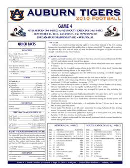 AU Notes Vs. South Carolina (10) La Monroe Notes (04).Qxd