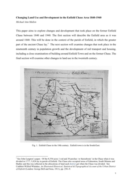 Changing Land Use and Development in the Enfield Chase Area 1840-1940 Michael Ann Mullen