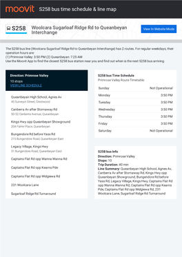 S258 Bus Time Schedule & Line Route