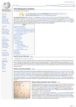The Holocaust in Estonia from Wikipedia, the Free Encyclopedia