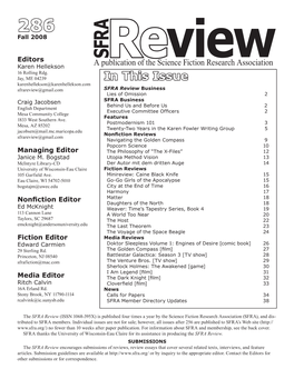 Fall 2008 SFRA Editors a Publication of the Science Fiction Research Association Karen Hellekson Review 16 Rolling Rdg