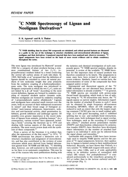 13C NMR Spectroscopy of Lignan and Neolignan Derivatives *