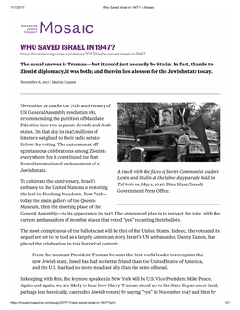 Who Saved Israel in 1947? (Pdf)