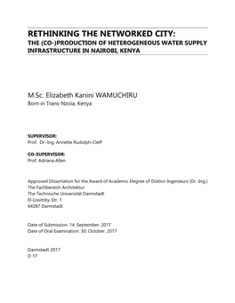 Rethinking the Networked City: the (Co-)Production of Heterogeneous Water Supply Infrastructure in Nairobi, Kenya