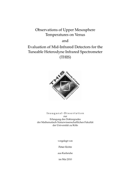 Observations of Upper Mesosphere Temperatures on Venus and Evaluation of Mid-Infrared Detectors for the Tuneable Heterodyne Infrared Spectrometer (THIS)