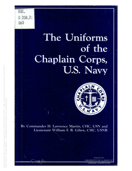 The Uniforms of the Chaplain Corps, United States Navy / H. Lawrence