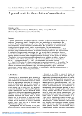 A General Model for the Evolution of Recombination