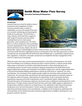 Smith River Water Flow Survey Executive Summary & Responses