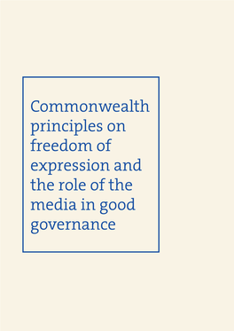 Commonwealth Principles on Freedom of Expression and the Role of The
