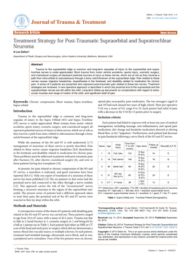 Treatment Strategy for Post-Traumatic Supraorbital and Supratrochlear