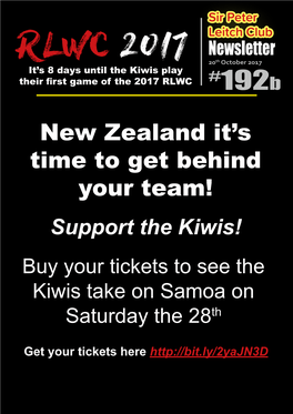 New Zealand It's Time to Get Behind Your Team!