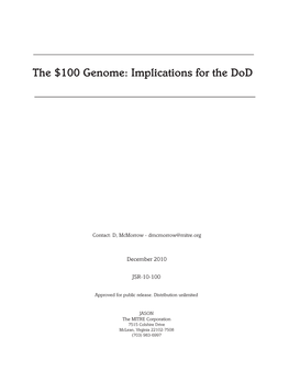 The $100 Genome: Implications for the Dod 5B