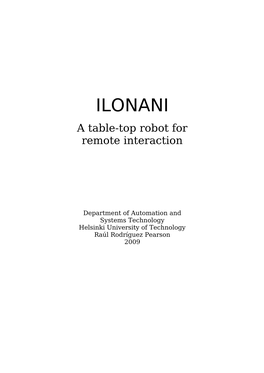 ILONANI a Table-Top Robot for Remote Interaction