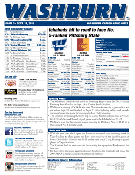 Ichabods Hit to Road to Face No. 5-Ranked Pittsburg State