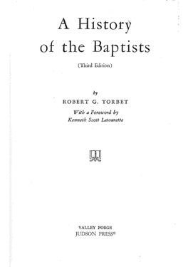 A History of the Baptists