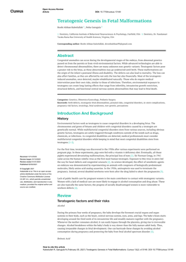 Teratogenic Genesis in Fetal Malformations