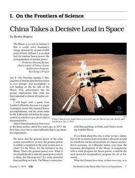 China Takes a Decisive Lead in Space by Kesha Rogers