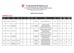 PONTIAC Series Top One Auto Parts Manufactory Co