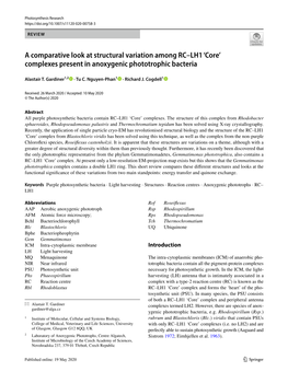 A Comparative Look at Structural Variation Among RC–LH1 'Core'