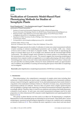 Verification of Geometric Model-Based Plant Phenotyping