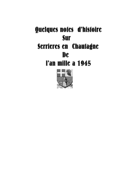 Quelques Notes D'histoire Sur Serrieres En Chautagne De L'an