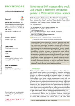 Environmental DNA Metabarcoding Reveals and Unpacks A