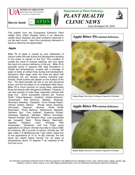 Plant Health Clinic News