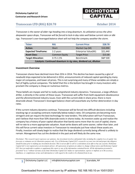 Transocean Report