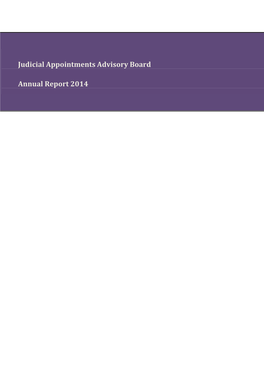 Judicial Appointments Advisory Board Annual Report 2014