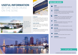 Useful Information Before Your Cruise on the Seine