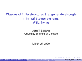 Classes of Finite Structures That Generate Strongly Minimal Steiner Systems