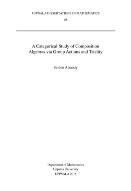 A Categorical Study of Composition Algebras Via Group Actions and Triality