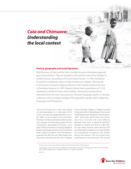 Caia and Chimuara: Understanding the Local Context