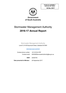 Stormwater Management Authority 2016-17 Annual Report
