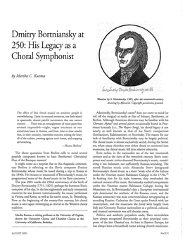 Dmitry Bortniansky at Choral Symphonist