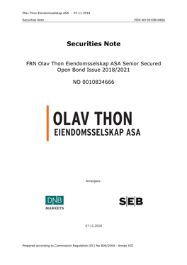 Securities Note ISIN NO 0010834666
