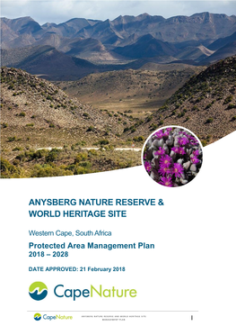 Anysberg Nature Reserve & World Heritage Site
