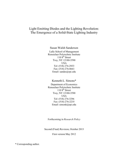 The Emergence of a Solid-State Lighting Industry