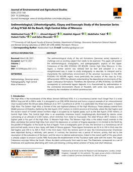 Sedimentological, Lithostratigraphic, Clayey and Exoscopic Study of the Senonian Series of Arg N’Sidi Ali Ou Bourk, High Central Atlas of Morocco