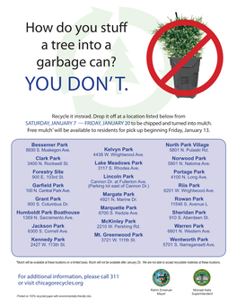 A List of Tree Recycling Locations in Chicago