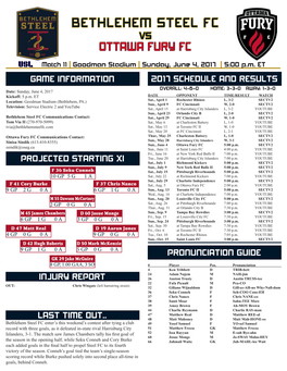 Bethlehem Steel Fc Vs Ottawa Fury Fc