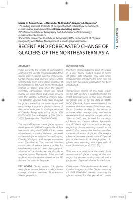 Recent and Forecasted Change of Glaciers of The