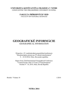 Geografické Informácie Geographical Information