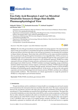 Free Fatty Acid Receptors 2 and 3 As Microbial Metabolite Sensors to Shape Host Health: Pharmacophysiological View