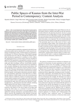 Public Spaces of Kaunas from the Inter-War Period To